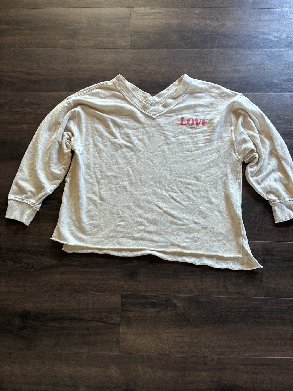 aerie oversized Cream V-Neck Sweatshirt so so soft